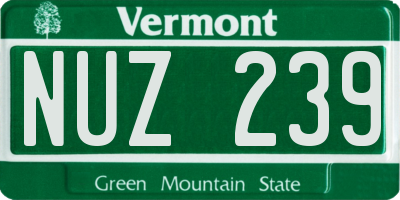 VT license plate NUZ239