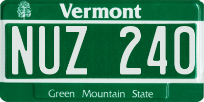 VT license plate NUZ240