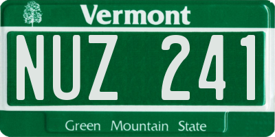 VT license plate NUZ241