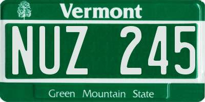 VT license plate NUZ245