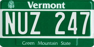 VT license plate NUZ247