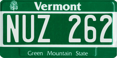 VT license plate NUZ262