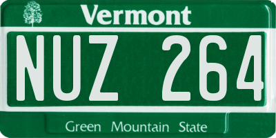 VT license plate NUZ264