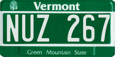 VT license plate NUZ267