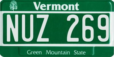 VT license plate NUZ269