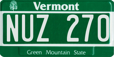 VT license plate NUZ270