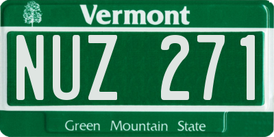 VT license plate NUZ271