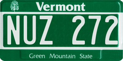 VT license plate NUZ272