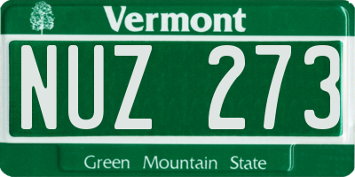 VT license plate NUZ273