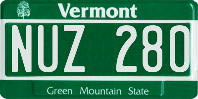 VT license plate NUZ280
