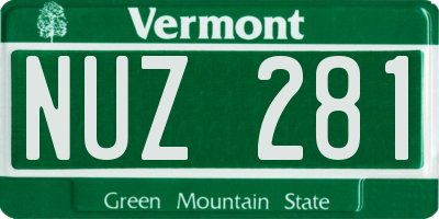 VT license plate NUZ281