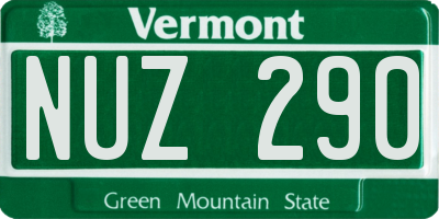 VT license plate NUZ290