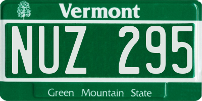 VT license plate NUZ295