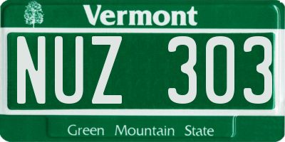 VT license plate NUZ303