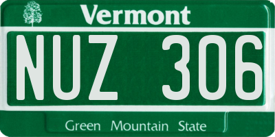 VT license plate NUZ306