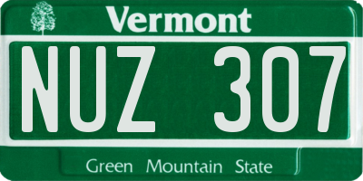 VT license plate NUZ307