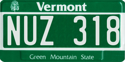 VT license plate NUZ318