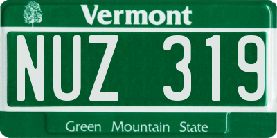 VT license plate NUZ319