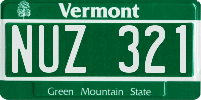 VT license plate NUZ321