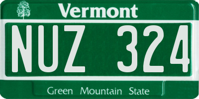 VT license plate NUZ324