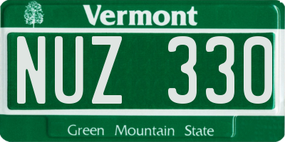 VT license plate NUZ330