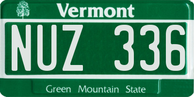 VT license plate NUZ336