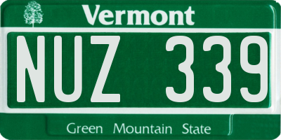 VT license plate NUZ339