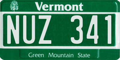 VT license plate NUZ341