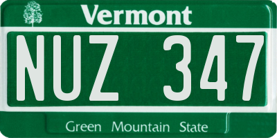 VT license plate NUZ347