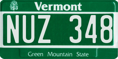 VT license plate NUZ348