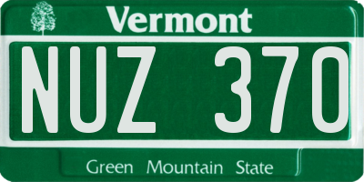 VT license plate NUZ370
