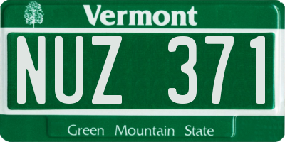 VT license plate NUZ371