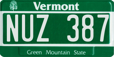 VT license plate NUZ387