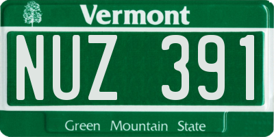 VT license plate NUZ391