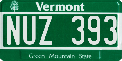 VT license plate NUZ393