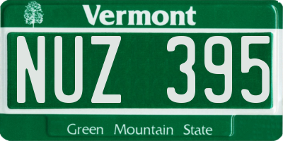 VT license plate NUZ395