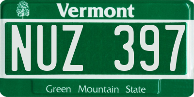 VT license plate NUZ397