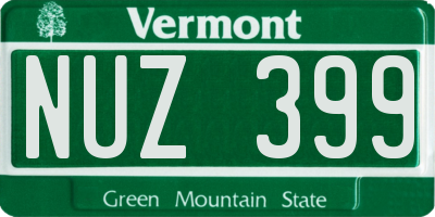 VT license plate NUZ399