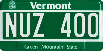 VT license plate NUZ400