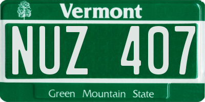 VT license plate NUZ407