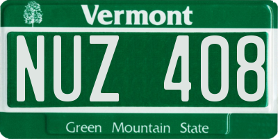 VT license plate NUZ408