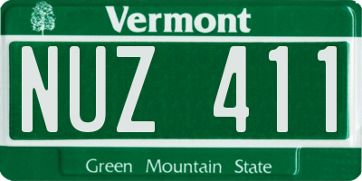 VT license plate NUZ411
