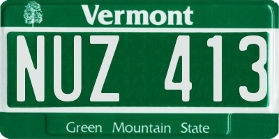 VT license plate NUZ413