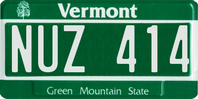 VT license plate NUZ414