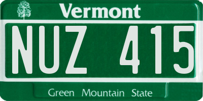 VT license plate NUZ415