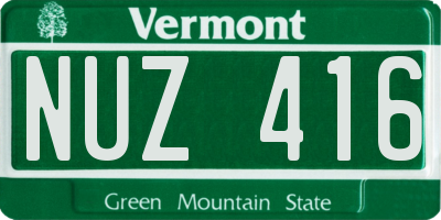 VT license plate NUZ416