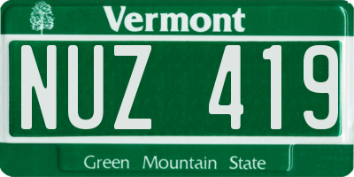 VT license plate NUZ419