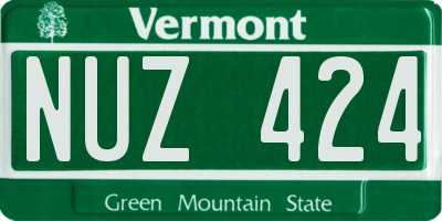 VT license plate NUZ424
