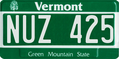 VT license plate NUZ425