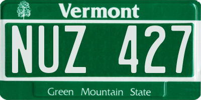 VT license plate NUZ427